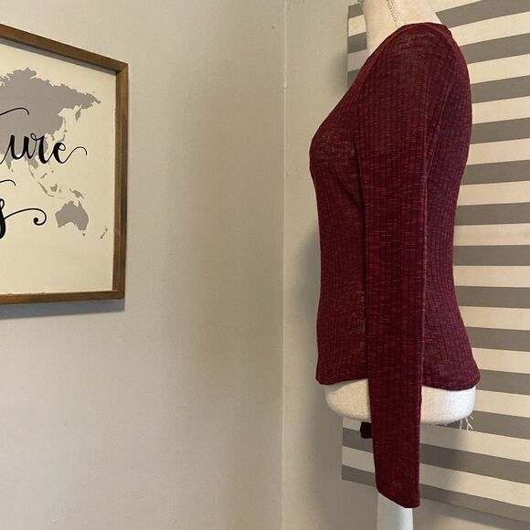 Free People Intimately Red Semi Sheer Aura Layering Top Size Small - Picture 4 of 9